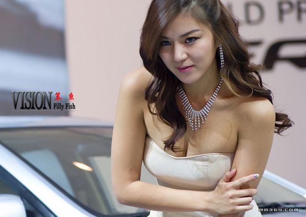 2010年北京现代展台亮相的韩国模特